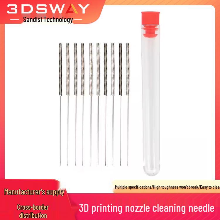 

3D Printer Cleaning Kit: Mk8 Nozzle & e3d V6 Hot End Drill Bits, Steel Needles Mixed Cleaning Needles (2 pcs of each size)