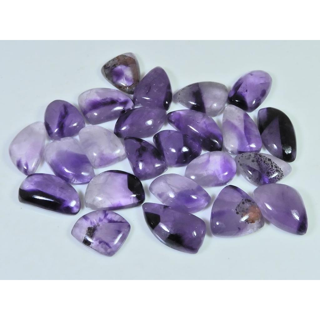 192Cts. Natural Amethyst Lace Agate Fancy Cabochon Loose Gemstone 24Pcs Lot C-2881