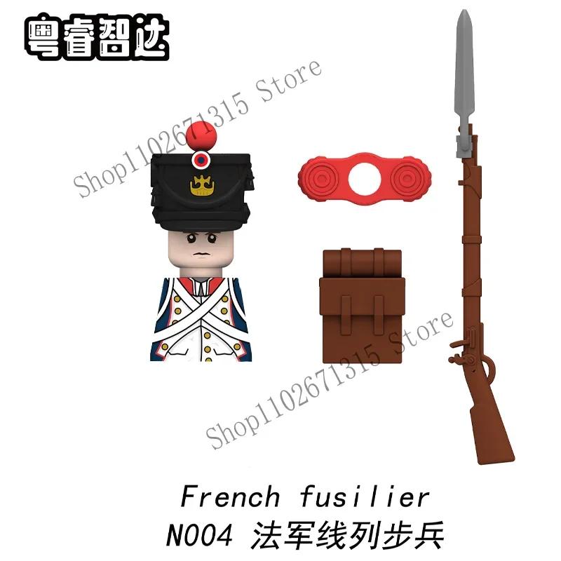 Napoleonic Wars Military Soldiers Building Blocks British France Prussia Cavalry Army Russian Infantry Figures Bricks Kids Toys