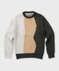 PANICALE Color Block Crew Neck Sweater [Green]