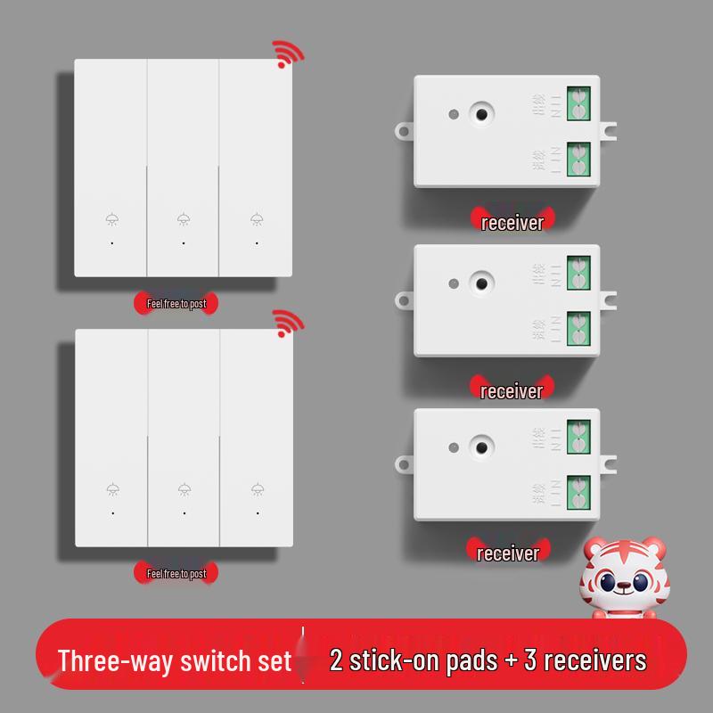 Smart Wireless Double Control Light Switch - No Wiring Needed, 220V Remote Master-Slave System
