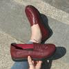 Damen Weiche Kunstleder Freizeitschuhe, Rutschfeste Leichte Slip-on Flats, Bequeme Loafer zum Gehen für Ältere Damen