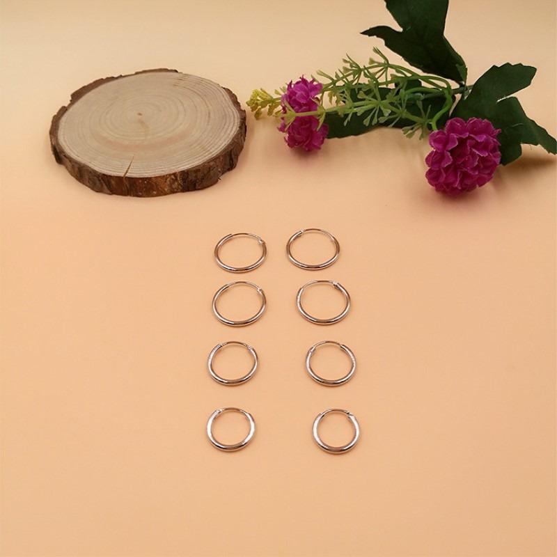 Simple Korean Style Minimalist Geometric U Shaped Silver Plated Earrings For Women