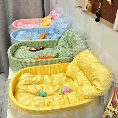Macaron Style Four-season Pet Nest Oval for Small and Medium-sized Dogs Without Sticky Hair Sleeping Mat