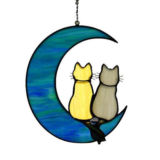 Cat Gift for Home Acrylic Hanging Pendant with Chain, Animal Ornament Window Decorative Wall Decor, Cute Lover Room Decoration Decor