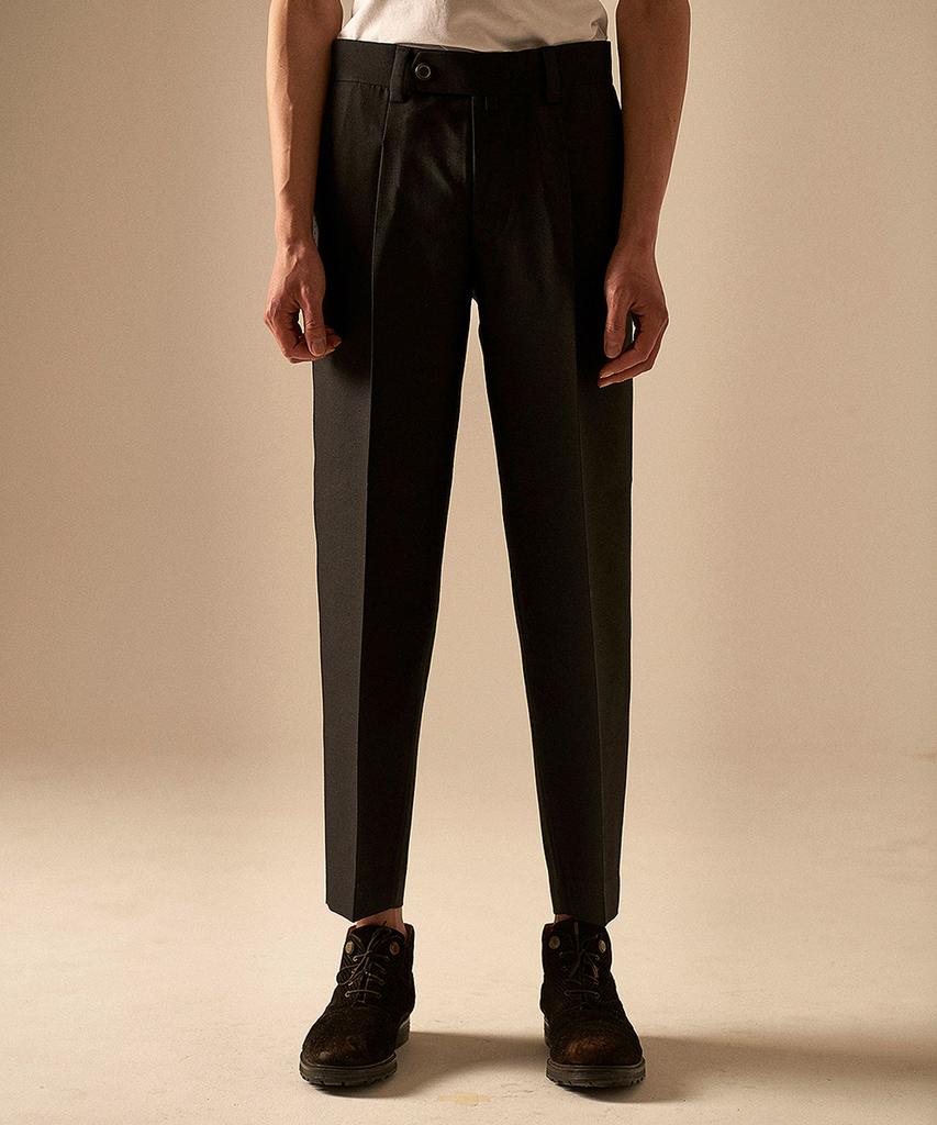 BIRD CHE Cole S Black Woolsilk Slacks