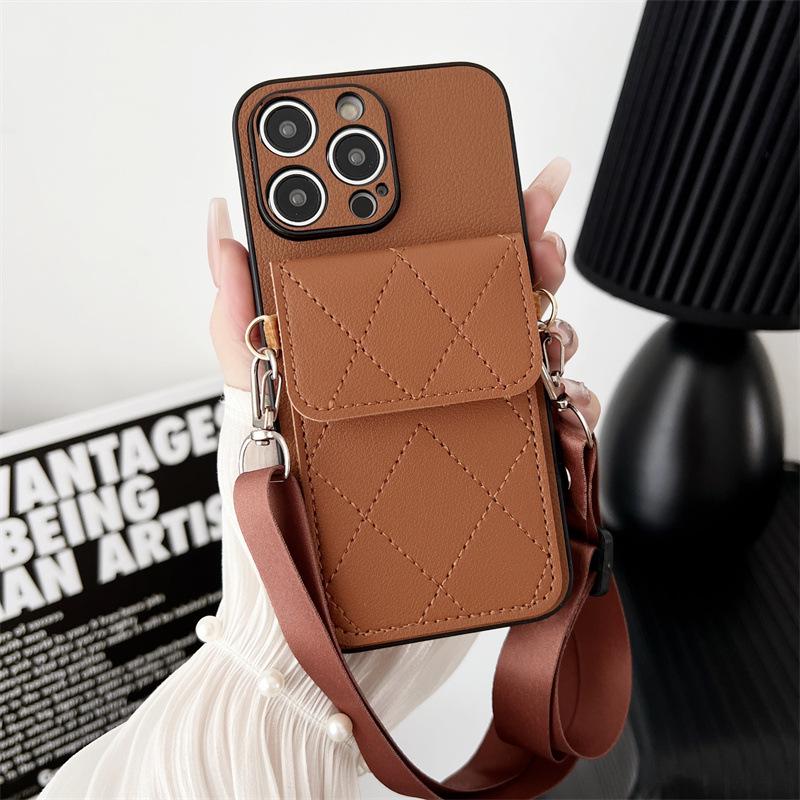 iPhone 17 Pro/16 Pro Max/14/13 Crossbody Hülle mit Kartenfächern & Riemen