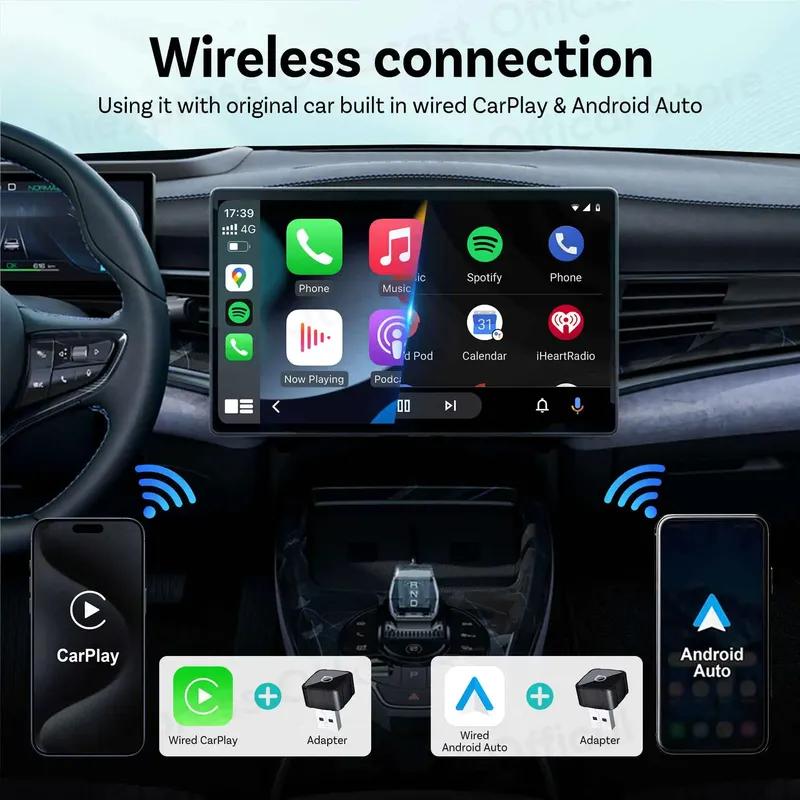 OTTOCAST Express MINI AIR 3 in 1 Cube Adapter 4.0 Wireless CarPlay Android Auto for iOS Screen Mirroring Car Accessories 2026