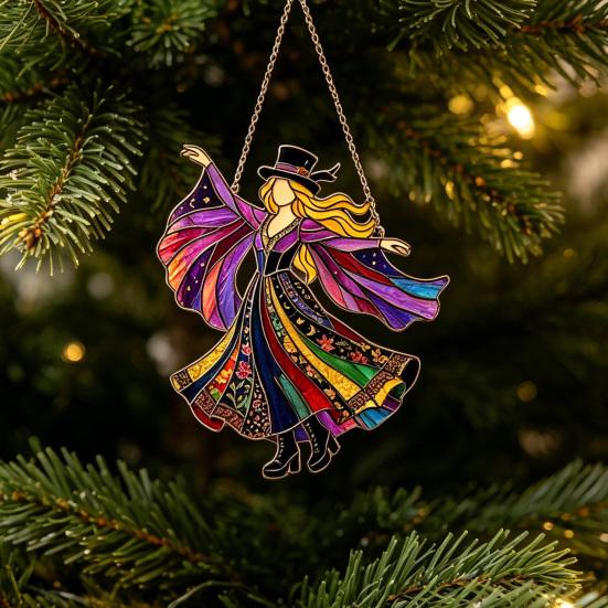 Cattura Sole Ballerina, Girandola in Vetro Colorato Fatta a Mano, Cattura Luce Solare da Appendere Boho per Finestra Giardino Portico Decorazione