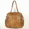 Connie Line Genuine Leather Boston Bag Brown Multiple Pockets Shoulder Carry(USED)