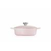Le Creuset Signature Japonaise Cocotte, 24 cm, Shell Pink, Cast Iron Enamel Pot, Gas, Induction, and Oven Compatible [Official Japanese Product]