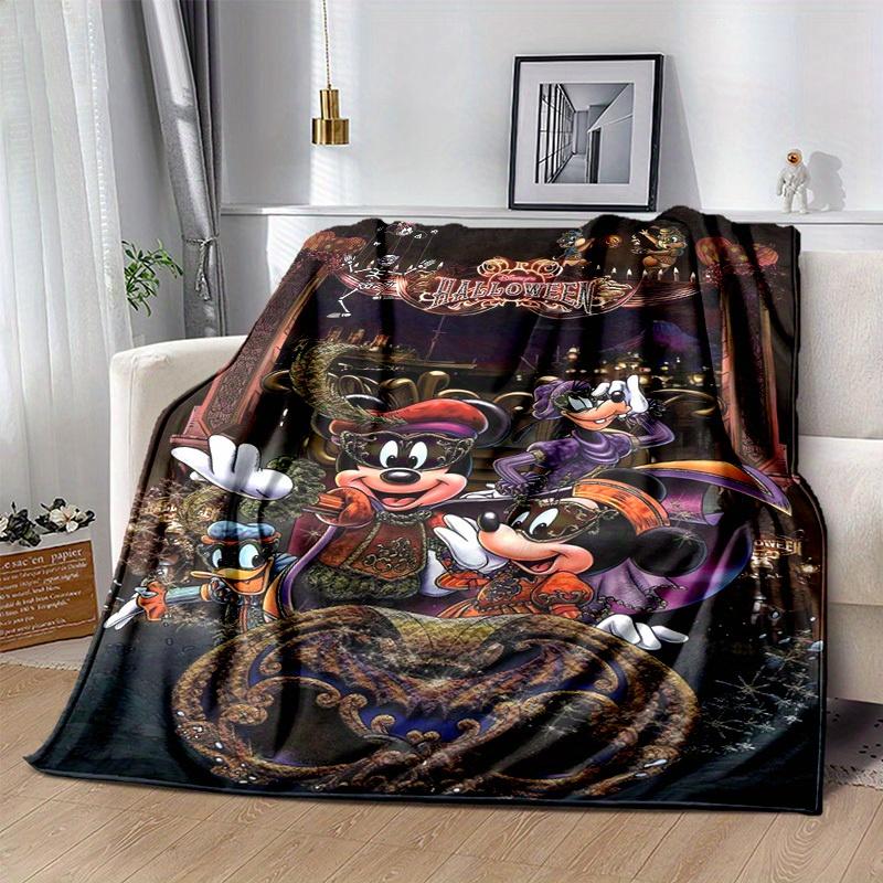 1pc, Disney Halloween Home Decor: Cozy Flannel Blanket for Bedroom, Living Room Perfect Gift, Outdoor Blanket & Car Cover Features Mickey, Minnie