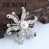 Luxury Jewelry 100% Genuine Natural Freshwater Pearl Wedding Micro-inlaid Zircon Coat Women All Match Accessories Pin Brooch