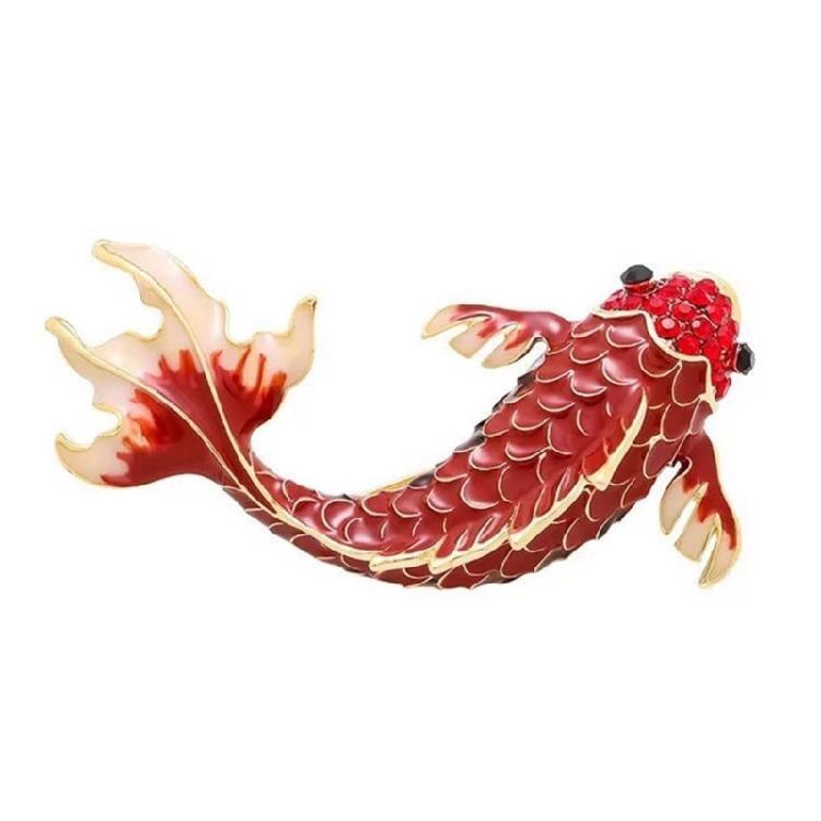 

Red Fish Pin Corsage Pin Alloy Texture for Those Who Desire a Blend of Tradition and Modern Style in Accessories 1