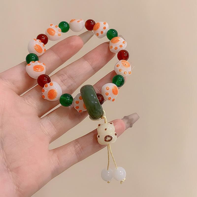 

ins wind cat claw beaded bracelet women s fun design sense plate play bracelet finger bodhi child jewelry