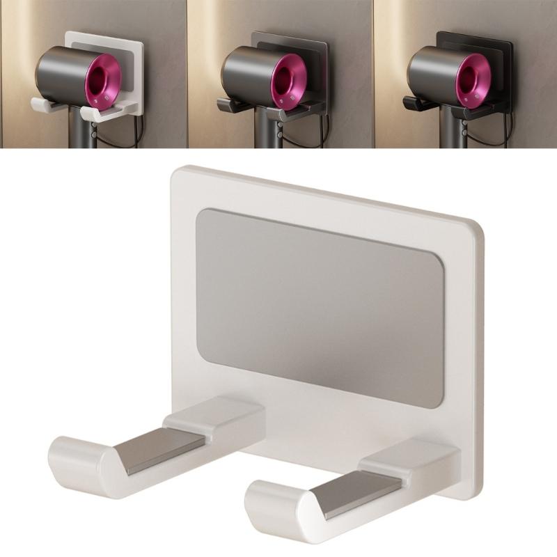 Adjustable Designs Wall Mounted Hair Dryer Storage Rack Craft from Sturdy Aluminum Alloy for Convenient Storage