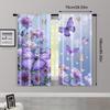 2pc,  Window Curtains butterfly pattern Versatile Polyester,Without Electricity Versatile Use for College dormitory decoration