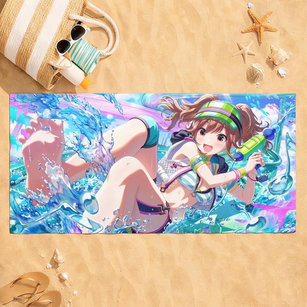 I-IDOLY P-PRIDE Summer Towel Quick Dry Absorbent Beach Towel for Sports, Fitness, Swimming and Outdoor Activities