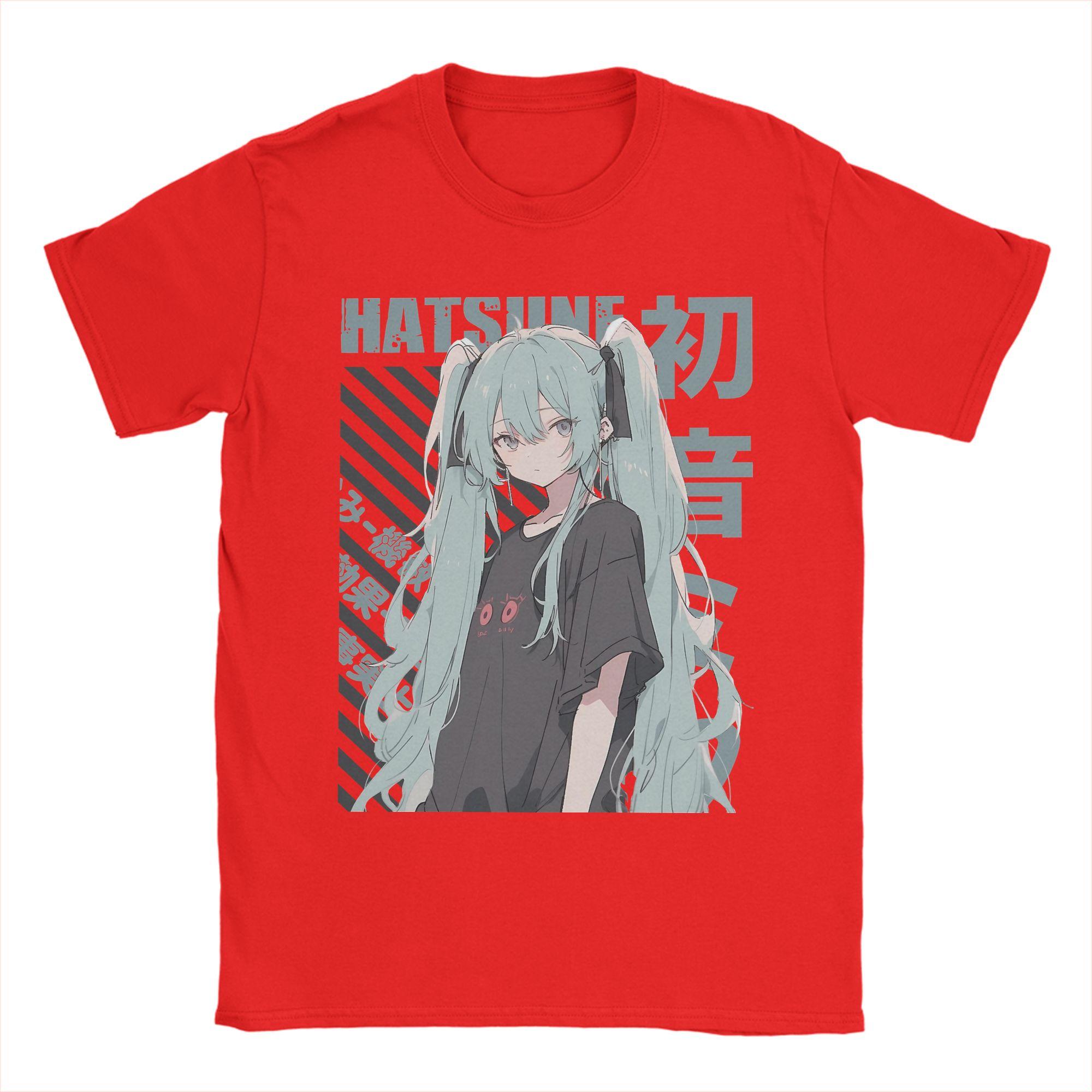 

Мужская футболка Vocaloid Hatsune Miku Хлопок Новинка Футболка С круглым вырезом Футболка С коротким рукавом Одежда Подарок на день рождения M
