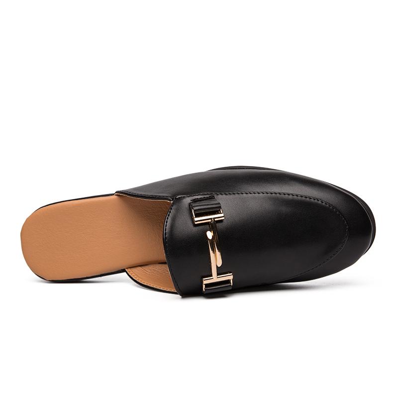 Fashion Men Fashion Half Slippers Sandals Slippers Casual Business High Quality Half Slippers Luxury Social Shoes Size 38-45 Men Slipper