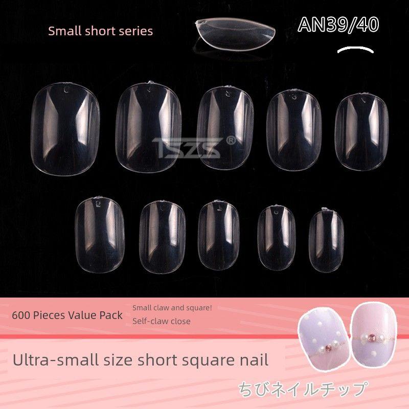 

Kids Nail Stickers Ultra Short Full Nail Stickers Small Nail Short Square round Nail Tip Small Size Bag An39 Transparent pack
