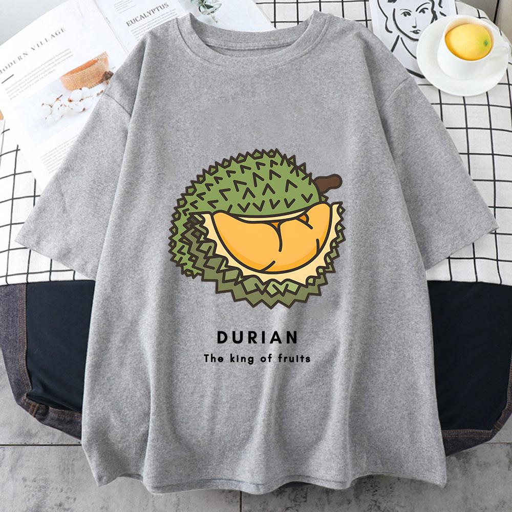 Durian T-shirt Women/men Tshirts 100% Cotton High Quality Shirt Graphic Print Short Sleeve Summer Loose Tees Fashion Casual Tops