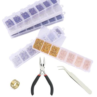 1170 Stück Sprungringe, 3–10 mm Durchmesser, Schmuck, Halskette, E-Ohrringe, B-Armband, Herstellungszubehör für