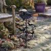 Garden Witch Sculpture Wind Spinner Halloween Resin Statue Stake Spooky Bats Spinner for Yard And Outdoor Art Lawn Pathway Decor Festive Ornaments