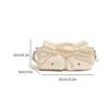 Womens Aesthetic PU Leather Underarm Bag Pleated Sweet Bowknot Shoulder Crossbody Bag Adjustable Armpit Handbag Purse