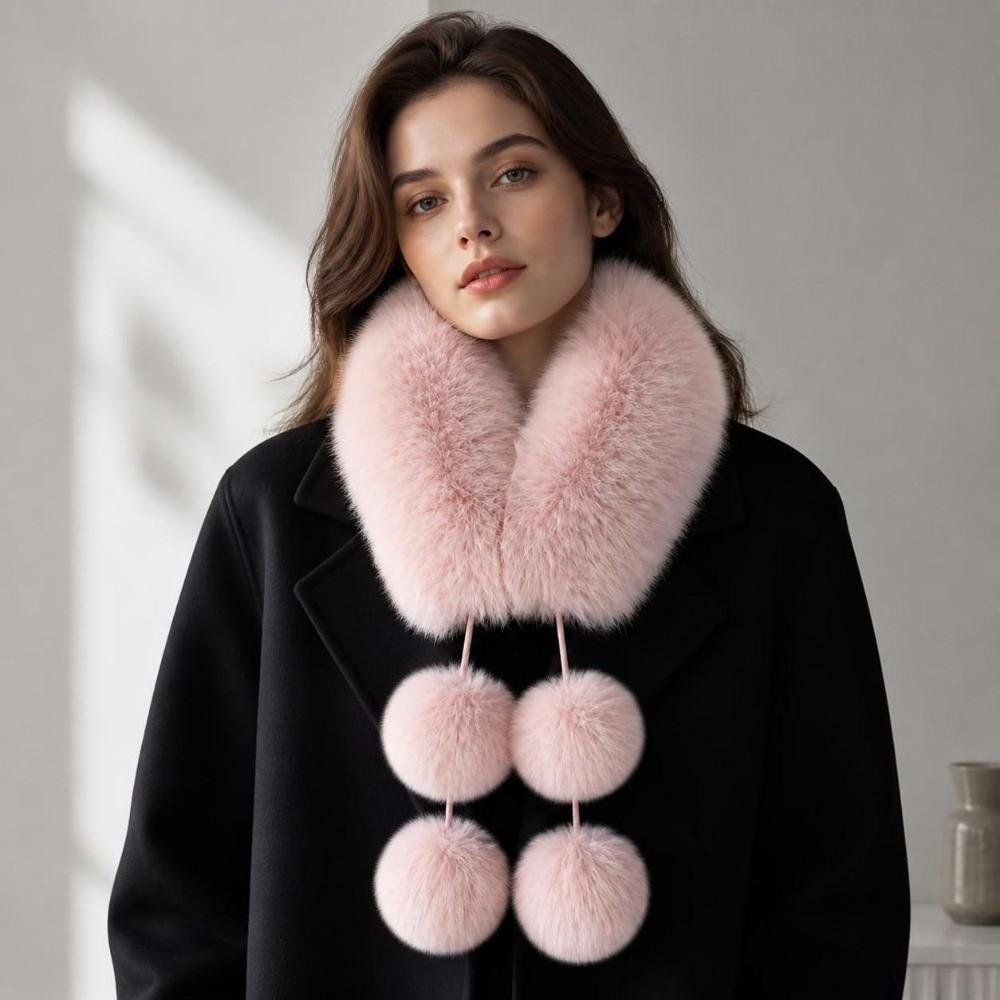 Magnetic Buckle Imitation Fur Scarf Faux Rabbit Fur Neck Warmer Collar Autumn Winter