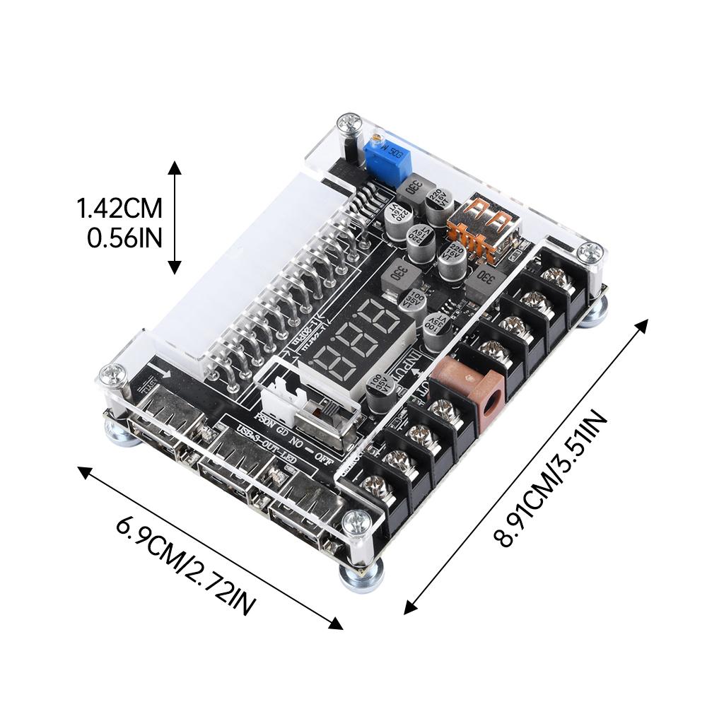 20/24-Pin ATX-Netzteil-Adapterplatine Desktop-Computergehäuse Netzteil Schnellladung Einstellbare Spannung mit Roter Digitalanzeige