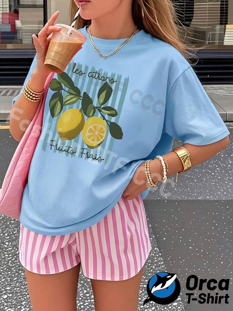 Personalized trendy and fashionable women's T-shirts loose short-sleeved tops street elegant