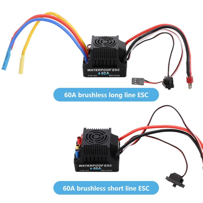 Brushless Electronic Speed Controller RC Waterproof ESC 60A/80A Brushless & Brand New Accessory for 1:10 RC Toy Off-road