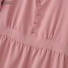 ZANZEA Women Elegant V-Neck Casual Solid Color Short Sleeve Dress