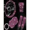 7pcs/Set Faux Crystal Car Steering Wheel Cover, Gear Shift Knob, Seat Belt Pad, Cup Holder Coaster, Start Button Decorative Ring