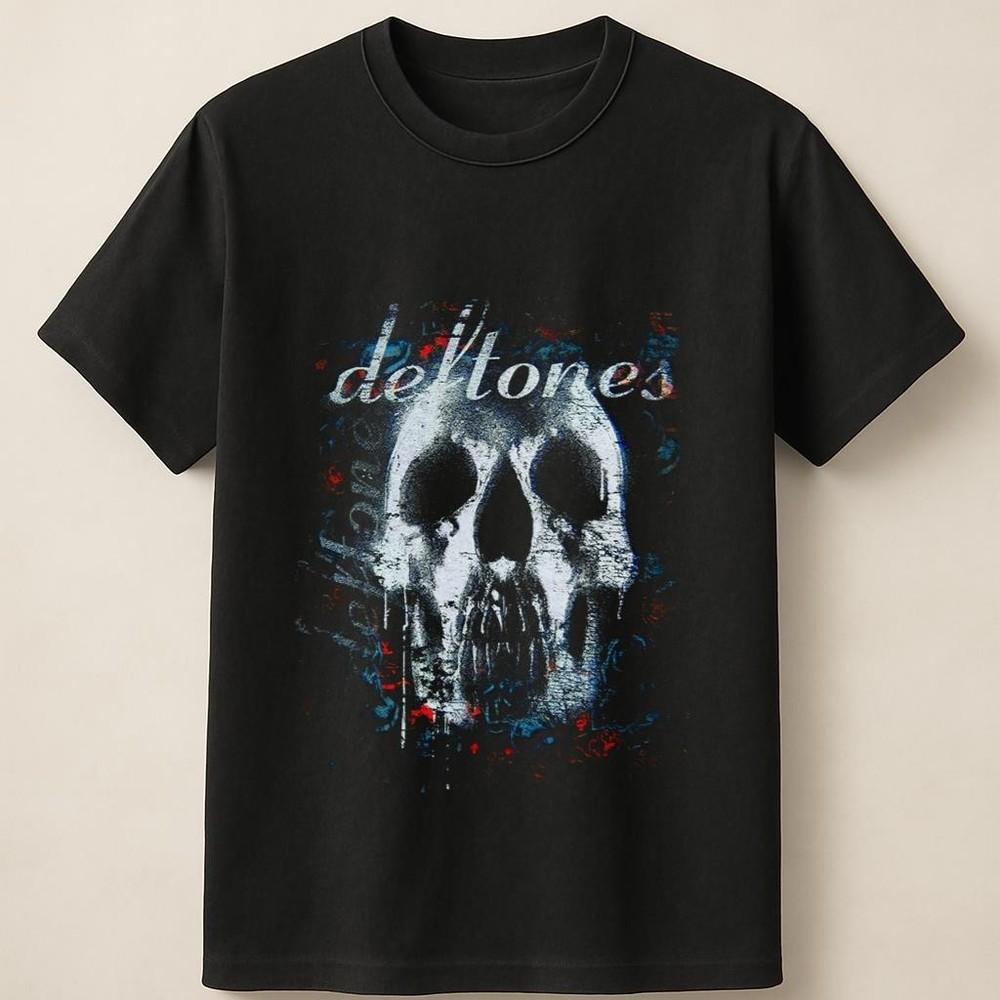 Футболка Deftones с черепом Графическая футболка в стиле гранж для фанатов рок-группы Унисекс футболка Унисекс футболка M