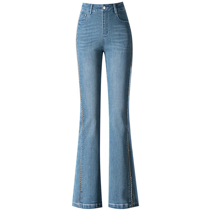 High-Waisted Micro-Flare Jeans for Women: Slimming Stretch Pants for Spring and Autumn