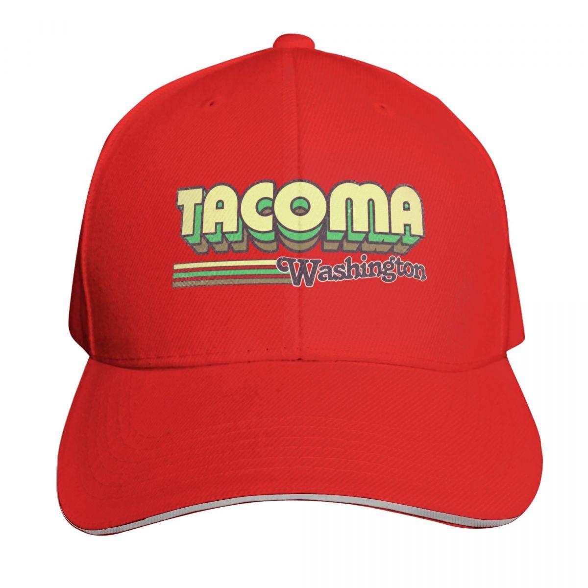 Tacoma WA City Stripes Baseball Cap Hat Beach Cosplay Snap Back Hat Custom Cap Elegant Womens Hats Unisexs