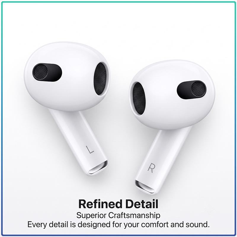 Apple Wireless Earbuds AirPods 3 360° Surround Spatial Audio Touch Control Auto Pair HD Clear Call Lightweight Sports Bluetooth Headphones