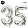 32inch Silver Number Foil Balloons Large Digit 0-9 Helium Globos Happy Birthday Party Decor Wedding Anniversary Graduation 2026