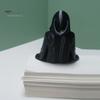 Black Robe Women Shelf Sitter 3D Printed Figurine, Sitting Hooded Female Desk Ornament Sitter, Gothic Statue for Home Office Bookshelf Decoration