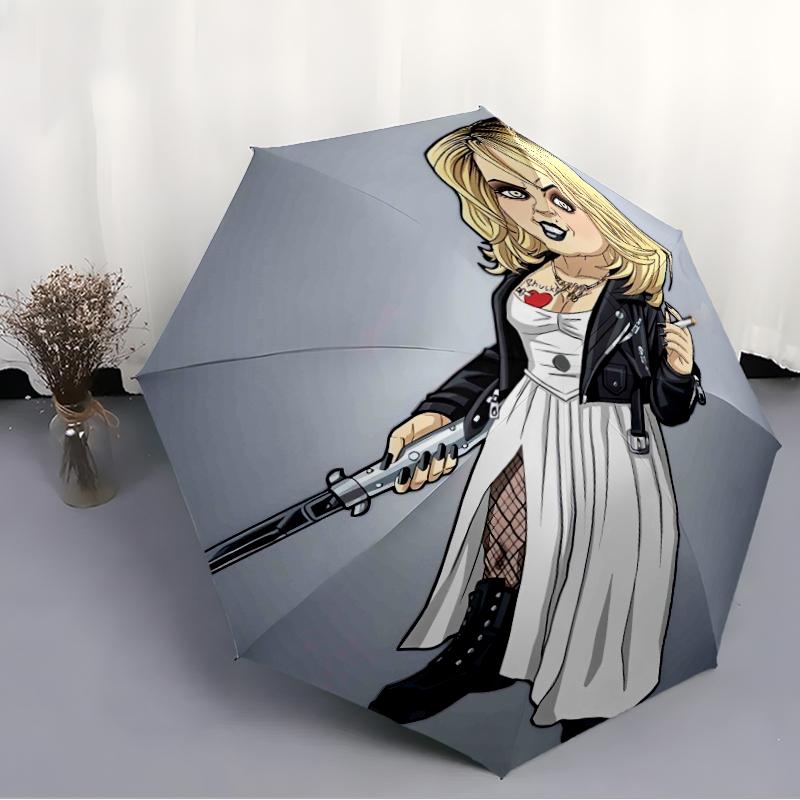 Chucky Fashionable Automatic Opening/Closing Folding Umbrella. Portable and Foldable, Ideal for Gift, Travel, and Daily Use.