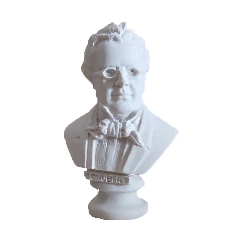 Musician Mozart Beethoven Chopin Head Figurine Home Decoration Accessories Character Resin Statue Ornaments Interior Sculpture