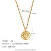 MamacitaSlay 316L Stainless Steel Zircon Sun Moon Necklace 18K Gold Plated Waterproof Neck Jewelry Women's Creative Necklace