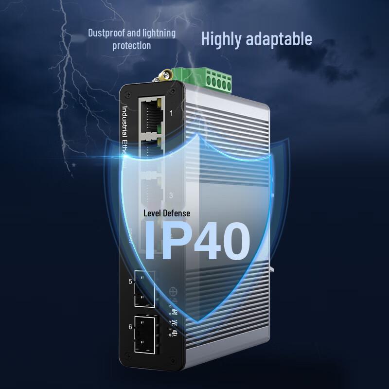 Industrial POE Fiber Optic Switch 4GE+2SFP
