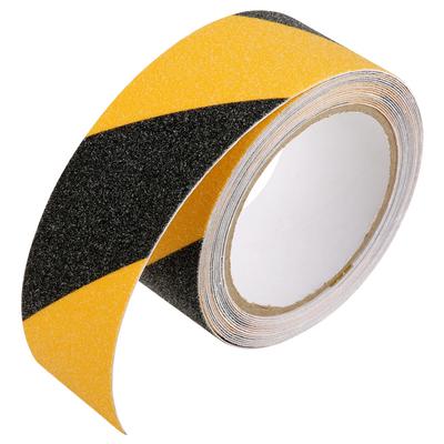 5cm x 5m Autoadesivo PVC Nastro Antiscivolo Resistente all'Usura Adesivo Pavimentazione di Sicurezza (Giallo e nero)