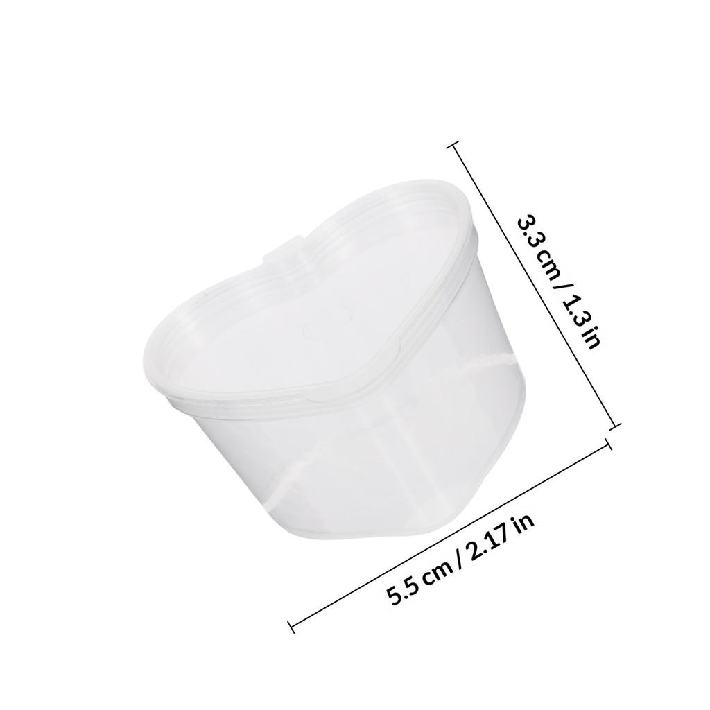 100Pcs Transparent PP Plastic Spice Containers Heart Shaped Leak Proof Storage Jars Suitable for Sauce Spice Use