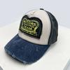 PATCH Letter Color Block Baseball Hats Breathable New UnisexBroken Style Sunshade Street Versatile Retro Peaked Caps Hip Hop