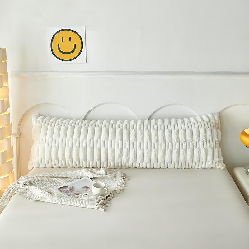 Langer Kissenbezug aus Plüsch-Kunstkaninchenfell – Doppelter Kissenbezug aus Milchsamt-Fleece