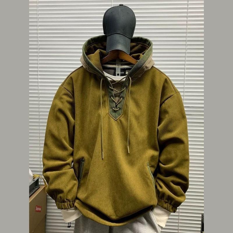 Весенне-осенняя модная однотонная американская ретро теплая толстовка мужская свободная спортивная большого размера пальто L-4XL XXXXL коричневый 3430₽
